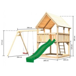 Karibu Stations de jeux Bois massif Bois naturel