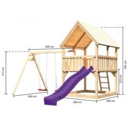 Karibu Stations de jeux Bois massif Bois naturel