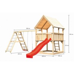 Karibu Stations de jeux Bois massif Bois naturel