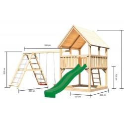 Karibu Stations de jeux Bois massif Bois naturel