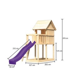 Karibu Cabanes enfants Bois massif Bois naturel