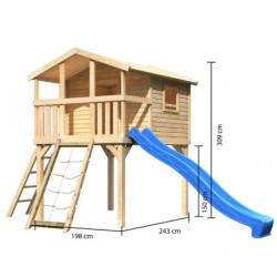 Karibu Stations de jeux Bois massif Marron