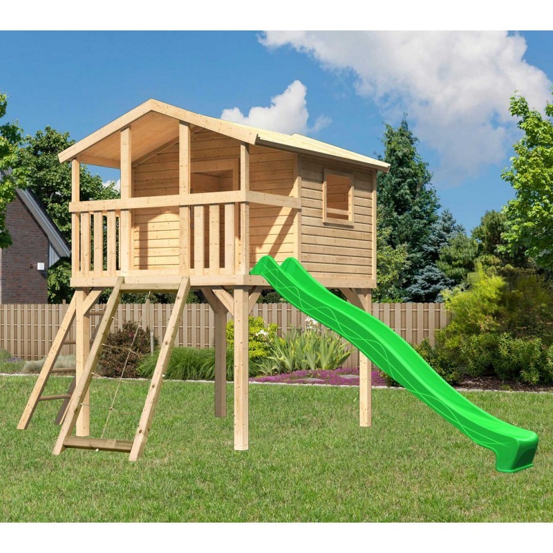 Karibu Stations de jeux Bois massif Marron