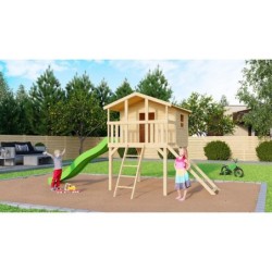 Karibu Stations de jeux Bois massif Marron