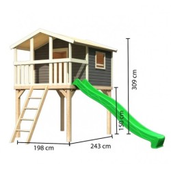 Karibu Stations de jeux Épicéa Gris terre