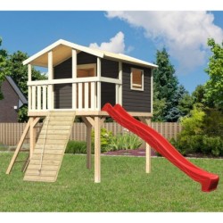 Karibu Stations de jeux Bois massif Gris terre