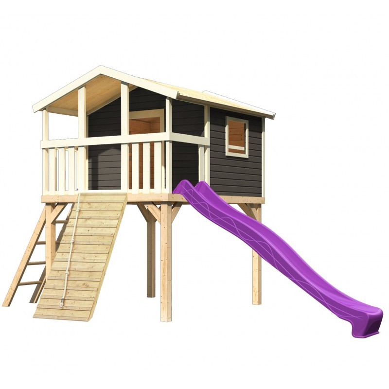 Akubi Stations de jeux Bois massif Gris terre Akubi Stations de jeux Bois massif Gris terre