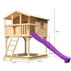 Karibu Stations de jeux Bois massif Marron