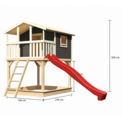 Karibu Stations de jeux Bois massif Gris terre
