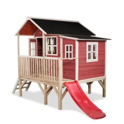 Exit Toys Cabanes enfants Bois massif Rouge