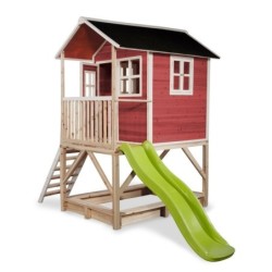 Exit Toys Cabanes enfants Bois massif Rouge