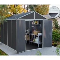 Canopia by Palram Abri de jardin résine Polycarbonate Gris 7.2m²