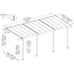 Canopia by Palram Toit de terrasse alu Aluminium Gris 15m²