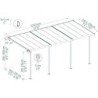 Canopia by Palram Toit de terrasse alu Aluminium Gris 15m²