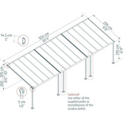 Canopia by Palram Toit de terrasse alu Aluminium Gris 27.3m²