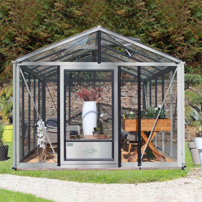 Lams Serre de jardin en verre Gris 21.3m² Lams Serre de jardin en verre Gris 21.3m²