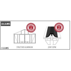 Lams Serre de jardin en verre Gris 21.3m²