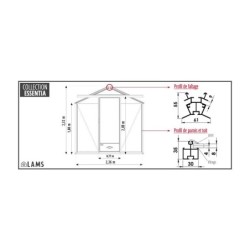 Lams Serre de jardin en verre Gris 14.3m²