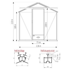 Lams Serre de jardin en verre Au choix 14.3m²