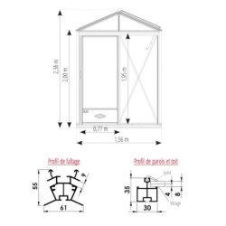 Lams Serre de jardin en verre Au choix 2.6m²