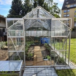 Lams Serre de jardin en verre Gris 12.9m²