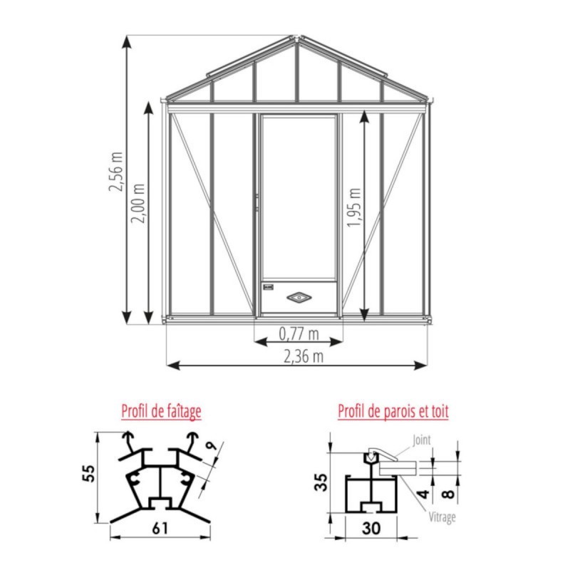 Lams Serre de jardin en verre Lams Serre de jardin en verre