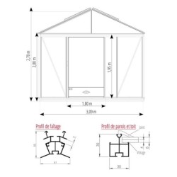 Lams Serre de jardin en verre Au choix 16.40m²