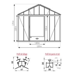 Lams Serre de jardin en verre Au choix 16.40m²