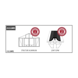 Lams Serre de jardin en verre Gris 7.2m²