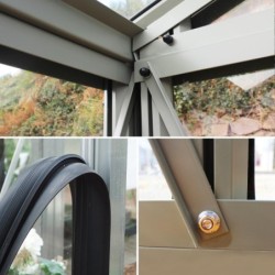 Lams Serre de jardin en verre Gris 7.2m²