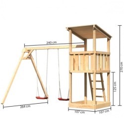 Karibu Stations de jeux Bois massif Bois naturel