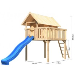 Karibu Cabanes enfants Bois massif Marron