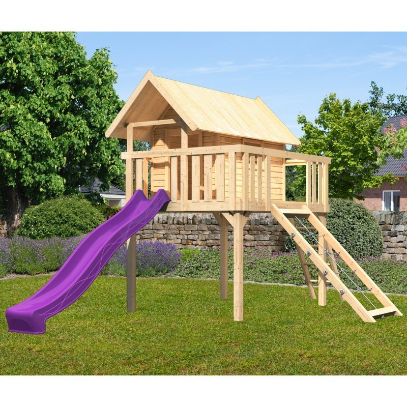Karibu Cabanes enfants Bois massif Marron Karibu Cabanes enfants Bois massif Marron