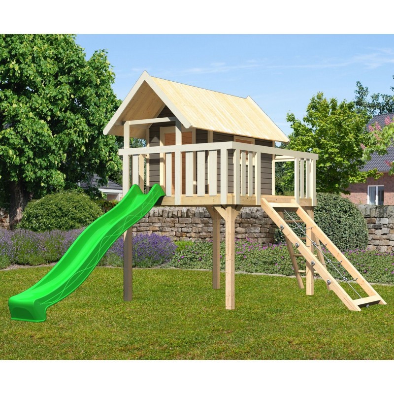 Karibu Cabanes enfants Bois massif Gris terre Karibu Cabanes enfants Bois massif Gris terre