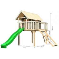 Karibu Cabanes enfants Bois massif Gris terre
