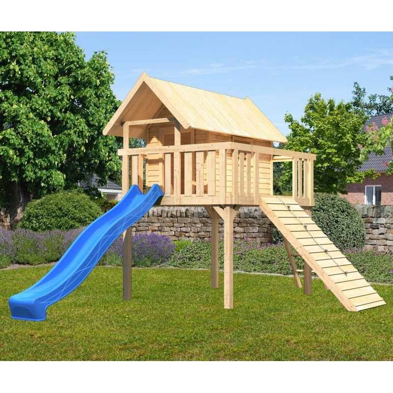 Karibu Cabanes enfants Bois massif Marron Karibu Cabanes enfants Bois massif Marron