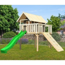 Karibu Cabanes enfants Bois massif Gris terre