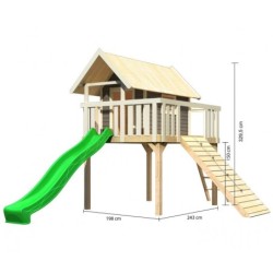 Karibu Cabanes enfants Bois massif Gris terre