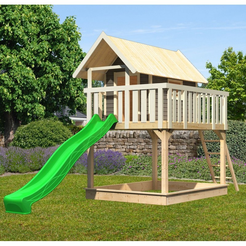 Karibu Cabanes enfants Bois massif Gris terre Karibu Cabanes enfants Bois massif Gris terre