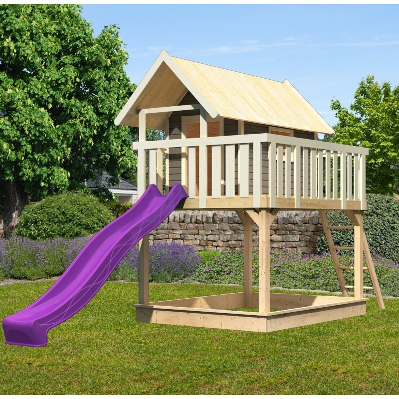 Karibu Cabanes enfants Bois massif Gris terre Karibu Cabanes enfants Bois massif Gris terre