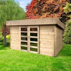 Solid Abri de jardin bois 5 à 10 m² Bois massif Marron 8.91m²