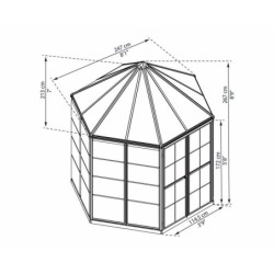 Canopia by Palram Serre de jardin en polycarbonate Gris 5,26m²