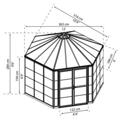 Canopia by Palram Serre de jardin en polycarbonate Gris 8,6m²
