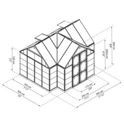 Canopia by Palram Serre de jardin en polycarbonate Gris 10,89m²