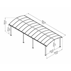 Canopia by Palram Carport double Aluminium Gris 31.00m²