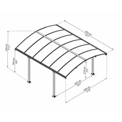 Canopia by Palram Tonnelles de jardin Aluminium Gris 15.50m²