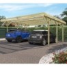 Cerland Carport double Bois massif Marron 31m²
