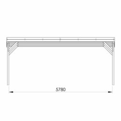 Cerland Carport double Bois massif Marron 31m²