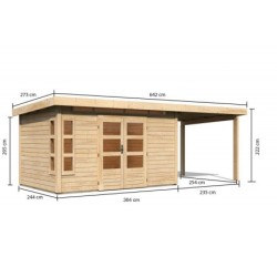 Karibu Abri de jardin bois 15 à 20 m² Bois massif Marron