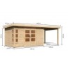 Karibu Abri de jardin bois 15 à 20 m² Bois massif Marron